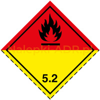 Nalepka nr 5.2 - Nalepka ADR klasa 5.2 - Nadtlenki organiczne (250 sztuk - FOLIA) 10x10cm