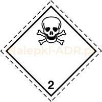 Nalepka nr 2.3 - Nalepka ADR klasa 2 - Gazy Trujące (250 sztuk - FOLIA) 10x10cm